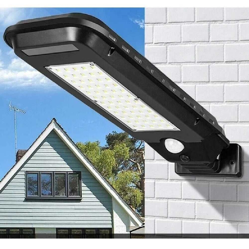 Trade Shop - Faro Lampione Stradale Pannello Solare Fotovoltaico Sensore 60 Led Smd T-210b -