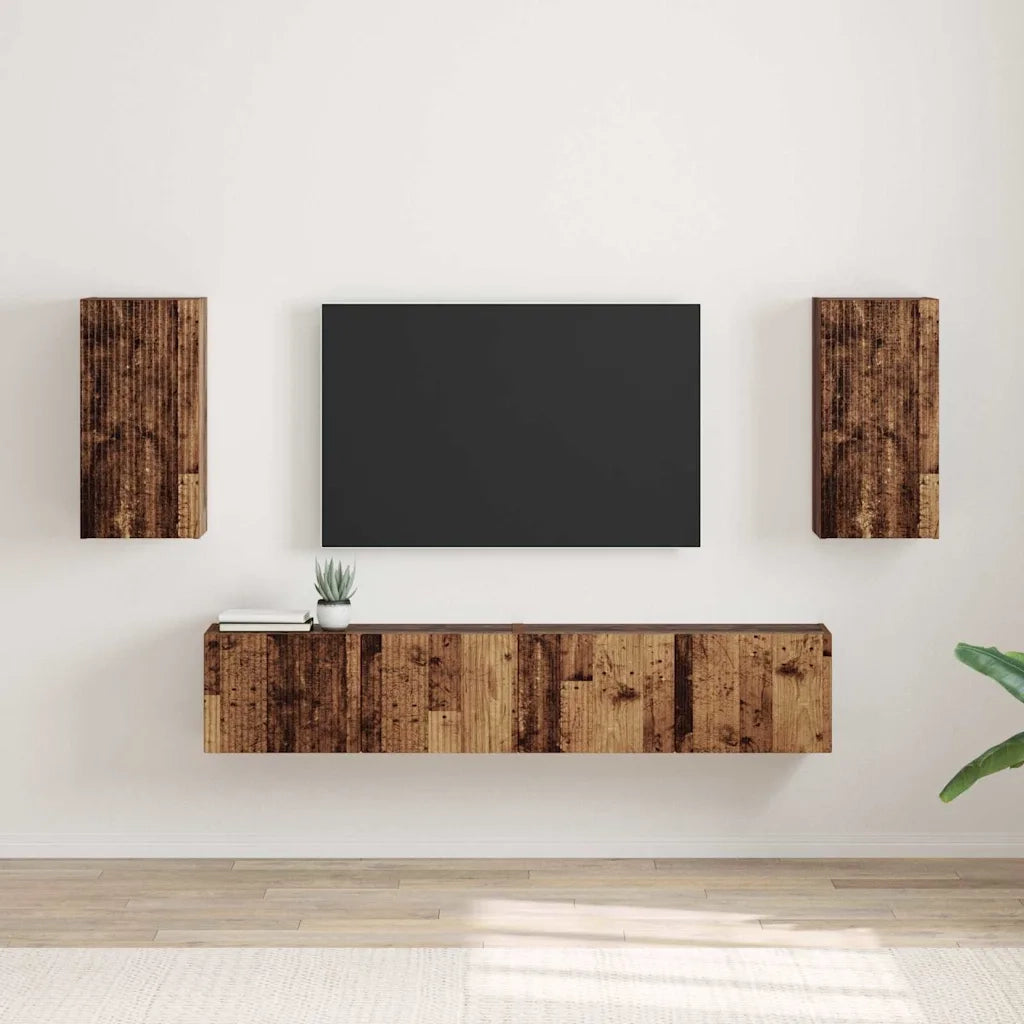 Mobile TV da parete 2 pcs Legno vecchio 30 x 31 x 60 cm 892286