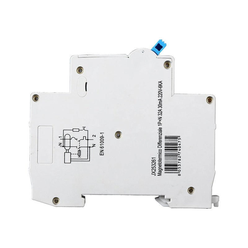 Interruttore Magnetotermico Differenziale 1P+N 32A 6KA 30mA 220V Occupa 1 Modulo DIN
