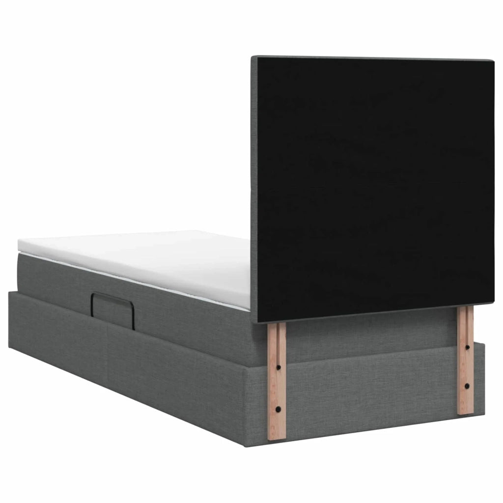 Letto con contenitore e materasso Grigio Scuro 90 x 200 cm 3459478