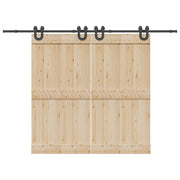 Kit di Binari per Porte Scorrevoli 400 cm Acciaio Nero