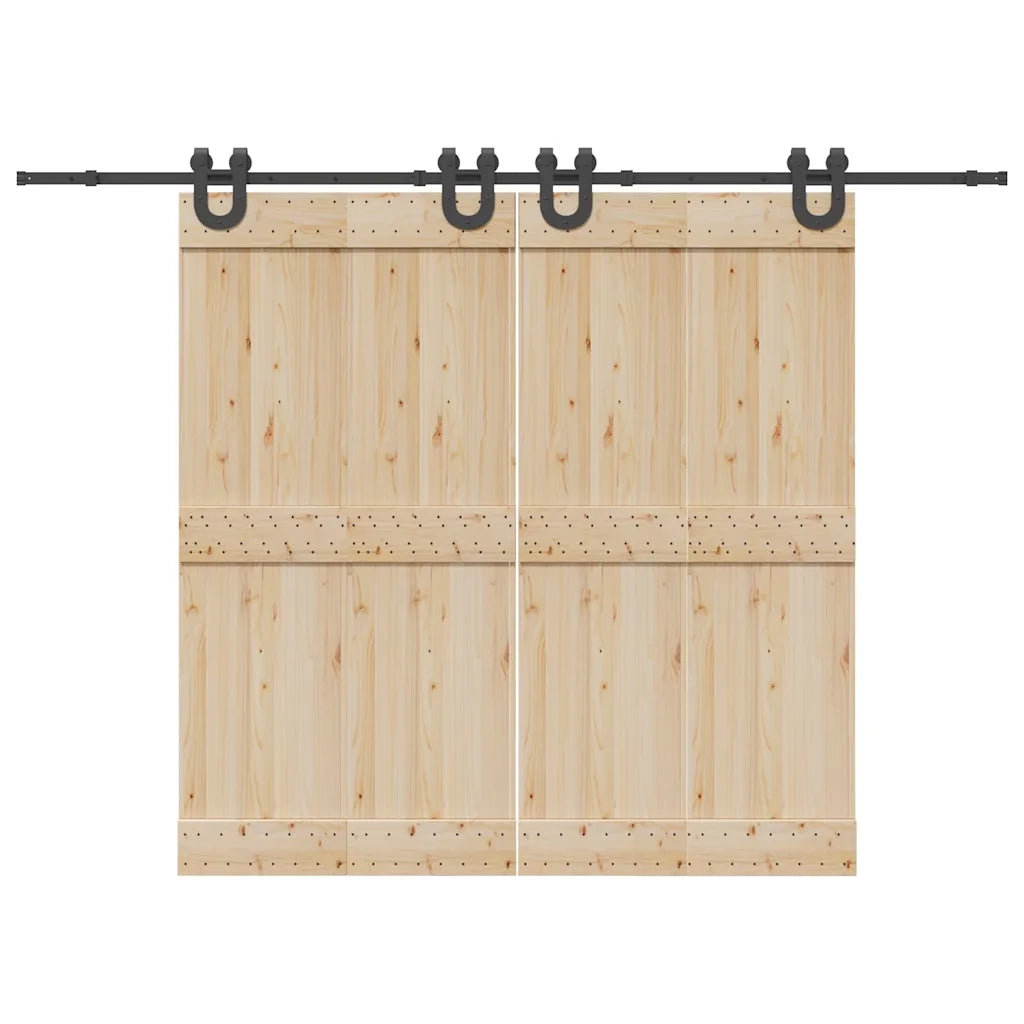 Kit di Binari per Porte Scorrevoli 400 cm Acciaio Nero