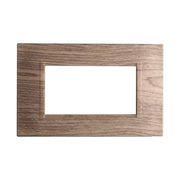 Placca Plastica Quadrata Serie Space 4P Colore Legno Scuro Compatibile Con Bticino Living Light