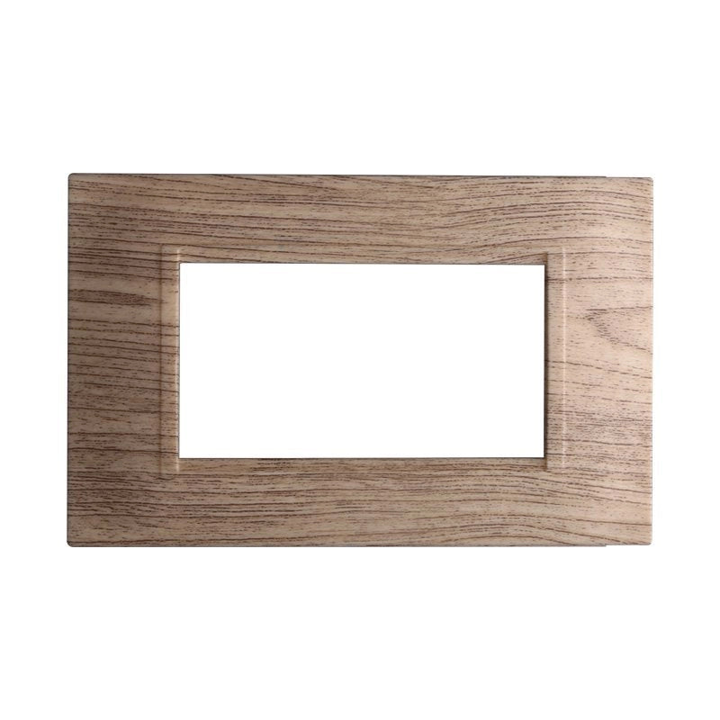 Placca Plastica Quadrata Serie Space 4P Colore Legno Scuro Compatibile Con Bticino Living Light