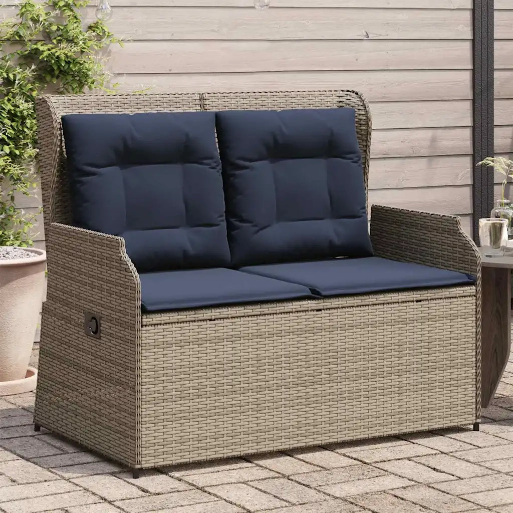 Panchina da giardino Grigio polyrattan 3394465