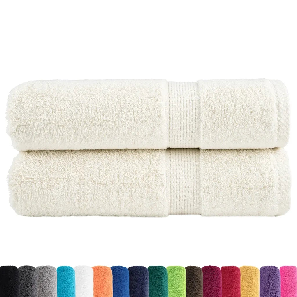 vidaXL Asciugamani da Bagno SOLUND 2 pz Crema 50x100 cm 600 g/m²