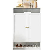 Scarpiera con 2 ante e ripiani regolabili - per ingresso - 73x34x109 cm - bianco