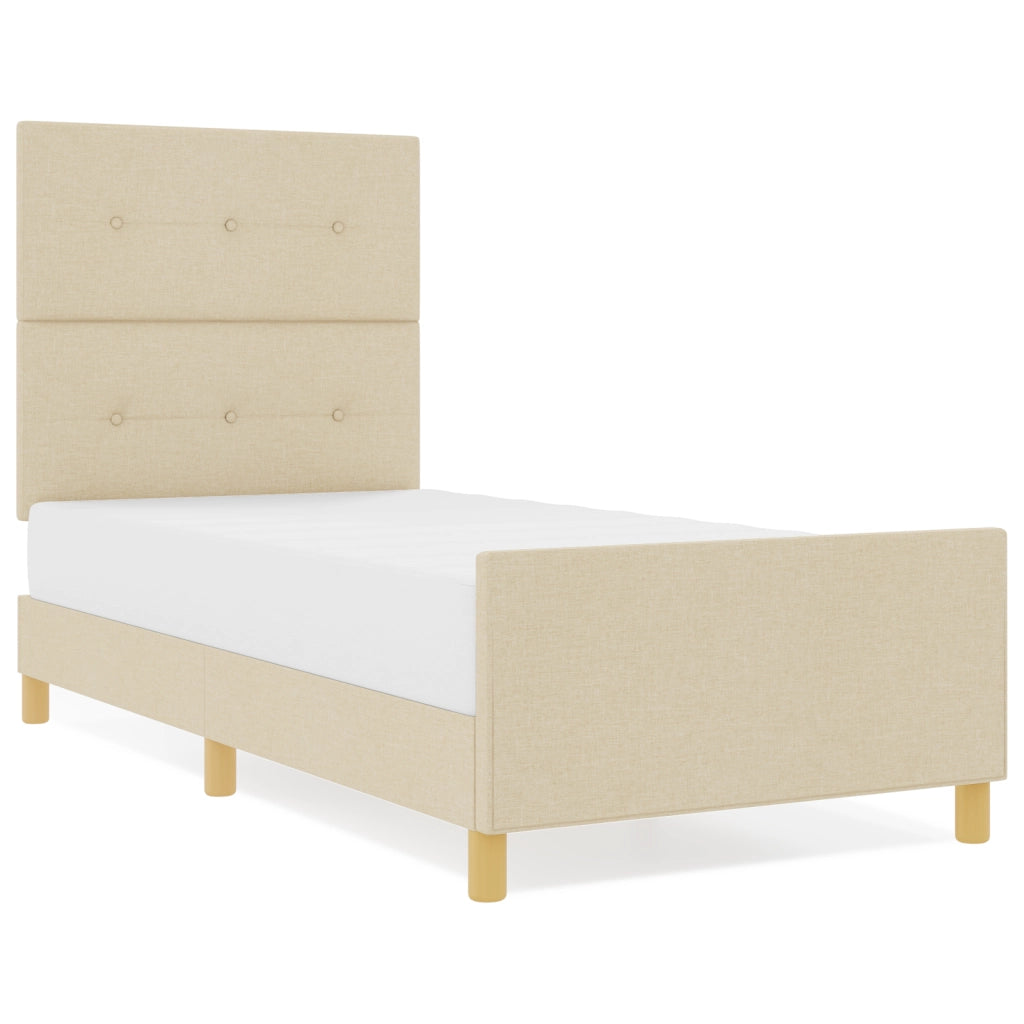 Struttura letto  Crema 90x190 cm Tessuto