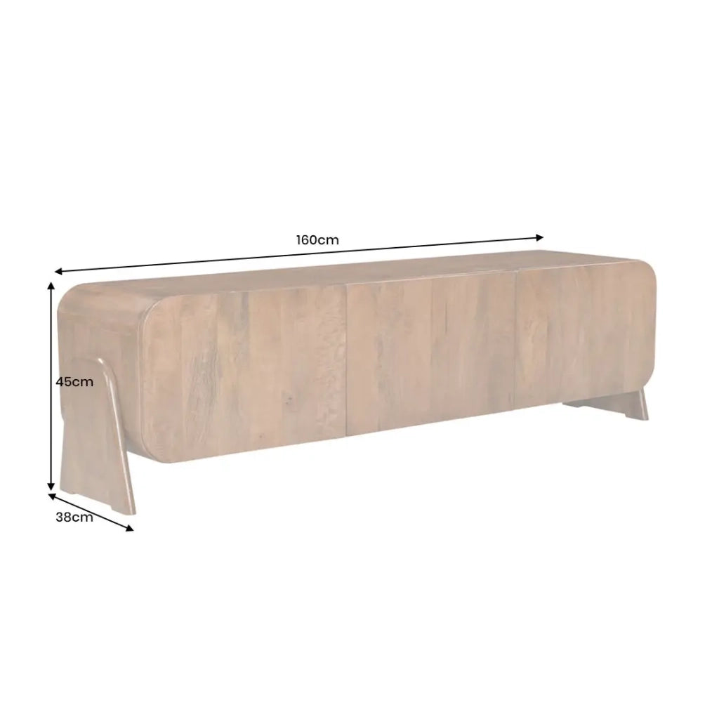 Mobile TV 160 cm legno massiccio marrone – Collezione NATURA