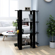 Libreria Divisorio-Scaffale per Libri-Mobile di Stoccaggio Nero 80x30x123,5 cm