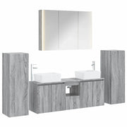 Set di mobili per il bagno 6 pcs Sonoma grigio 3407172