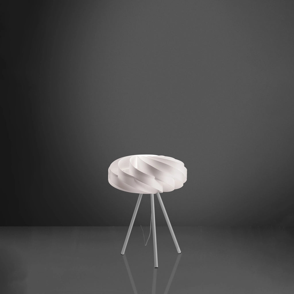 Lampada Da Scrivania-Ufficio Moderna Flat Polilux ® Bianco E Metallo 1 Luce E27