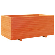 Fioriera | Cassetta per fiori | Vaso Giardino Marrone Cera 110x60x49,5 Legno Massello Pino