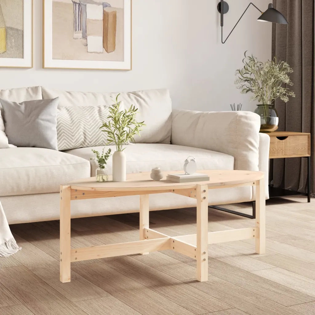 Tavolino da Salotto-Tavolino da soggiorno-Tavolo 118x63x45 cm in Legno Massello di Pino