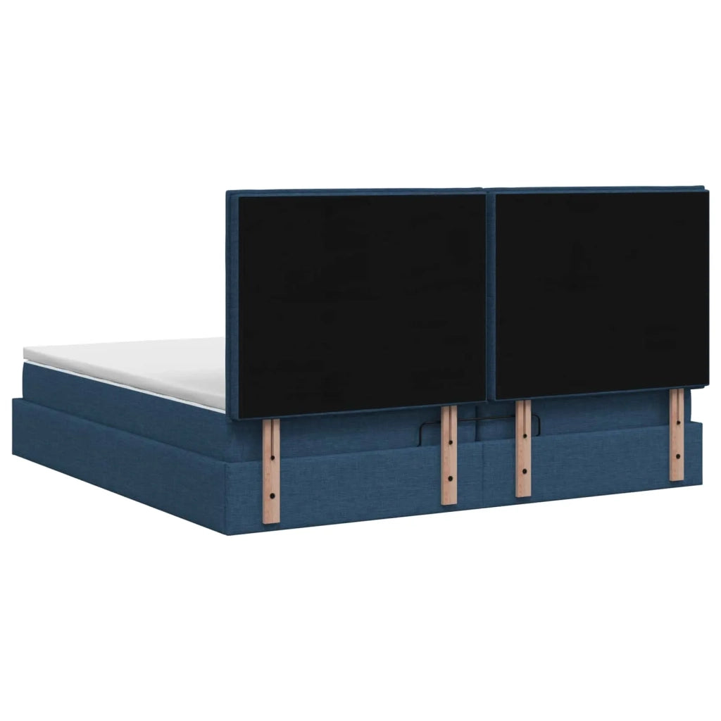 Letto ottomano con materasso Blu 200 x 200 cm Tessuto 3457604