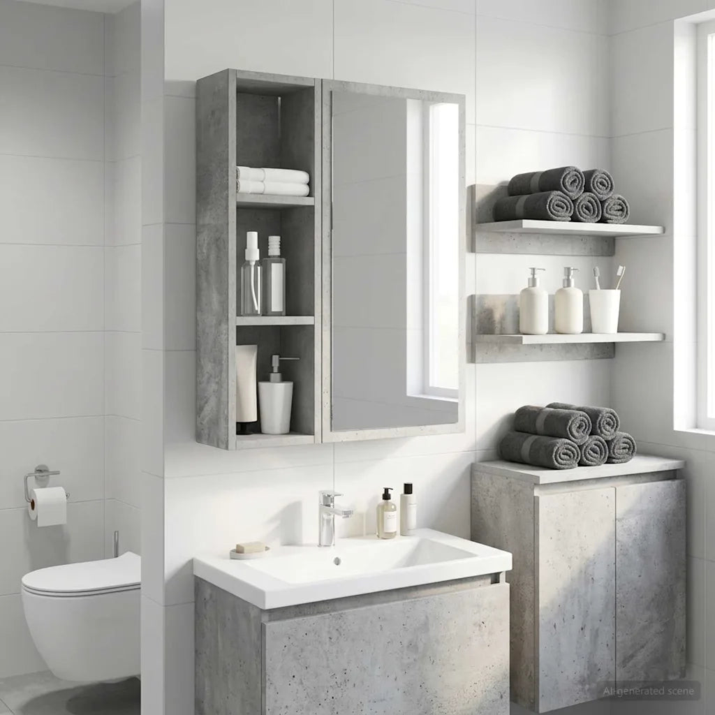 Armadio da bagno a muro Grigio Cemento 20 x 14 x 70 cm 889298