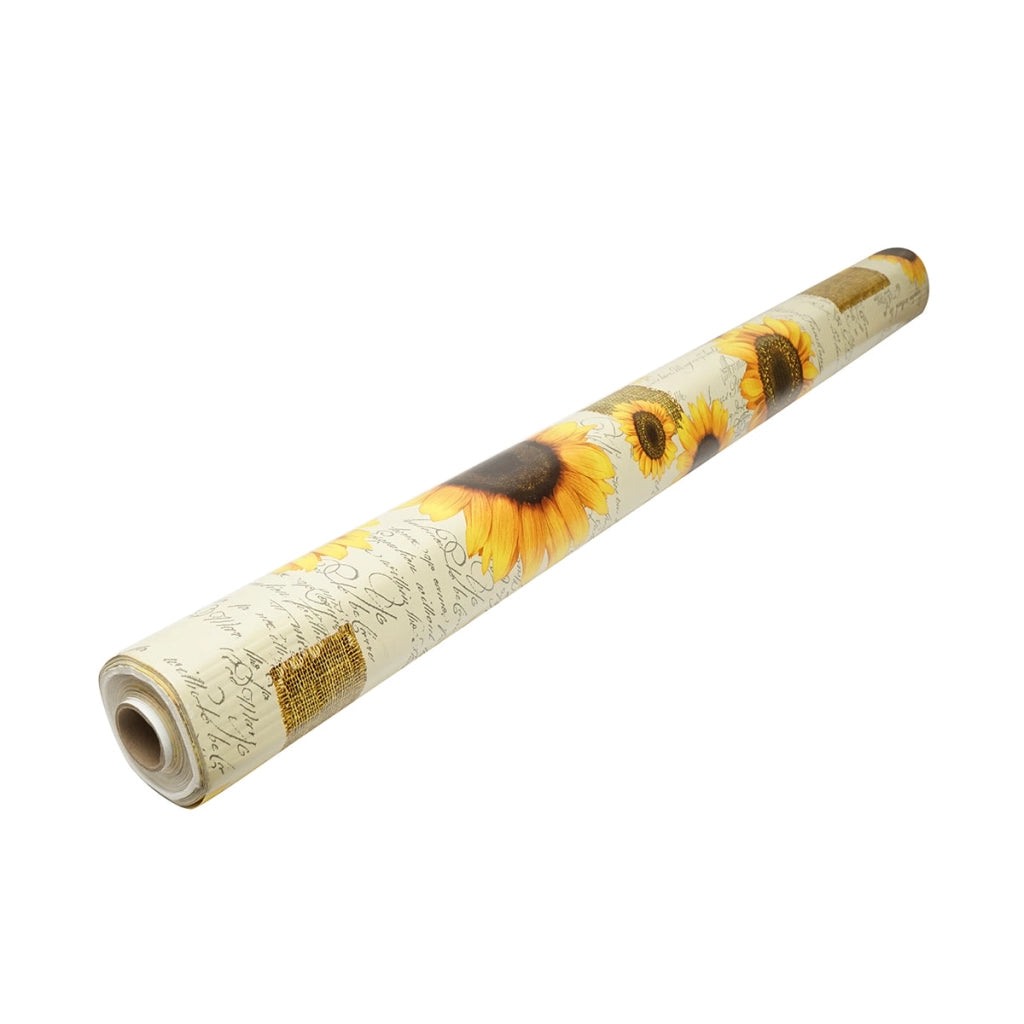 Rotolo tovaglia decorativa in PVC – modello girasole Materiale: PVC con supporto tessile (45 g/m²)  Dimensioni rotolo: 1,37 × 20 m Breckner Germany