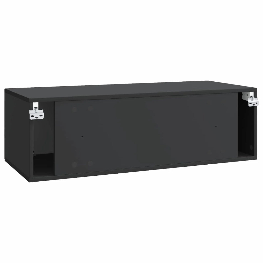 Mobile Porta TV da Muro Montaggio a parete Nero 98 x 41 x 30 cm