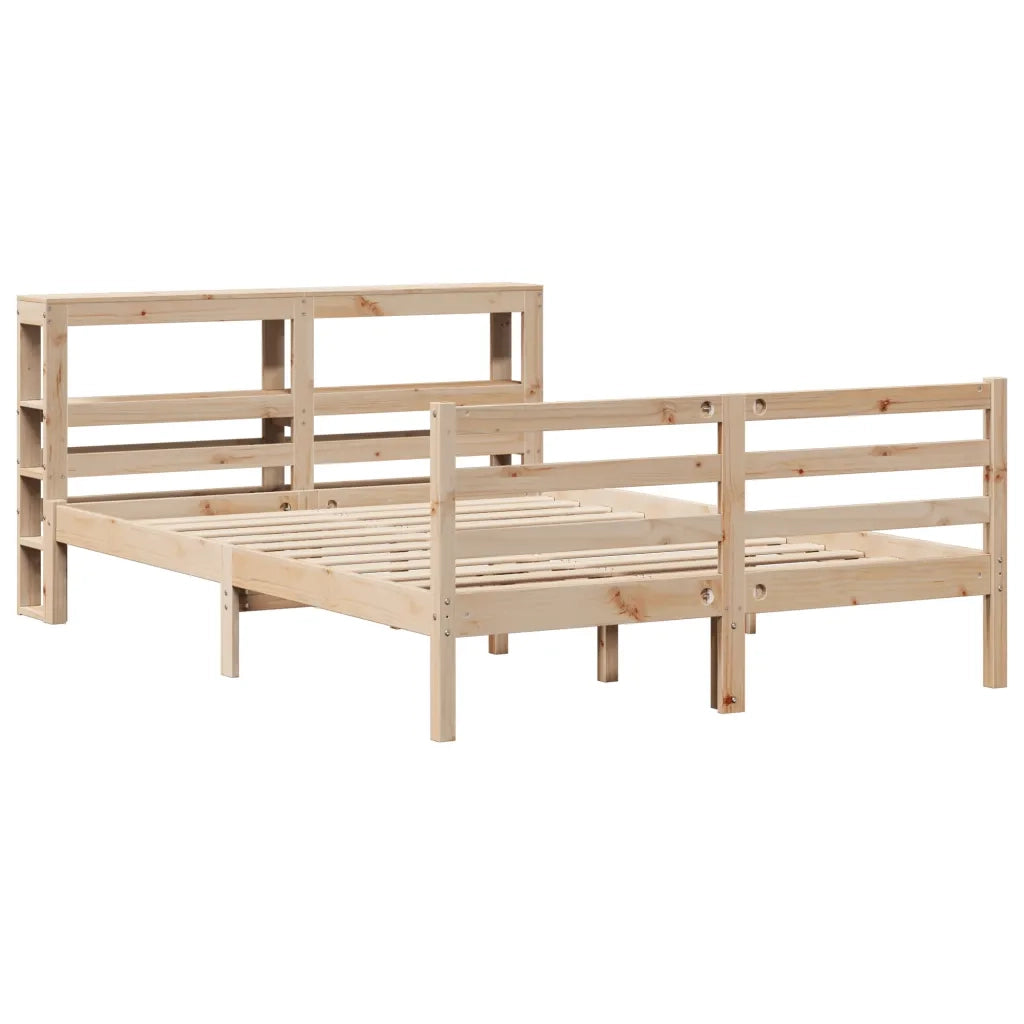 Letto senza Materasso-Struttura Letto 140x190 cm in Legno Massello di Pino 959612