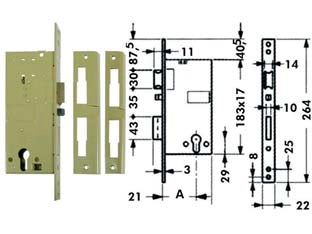 ELETTROSERRATURA DA INFILARE A CILINDRO 5810  mm.60 (Y5810060)    YALE