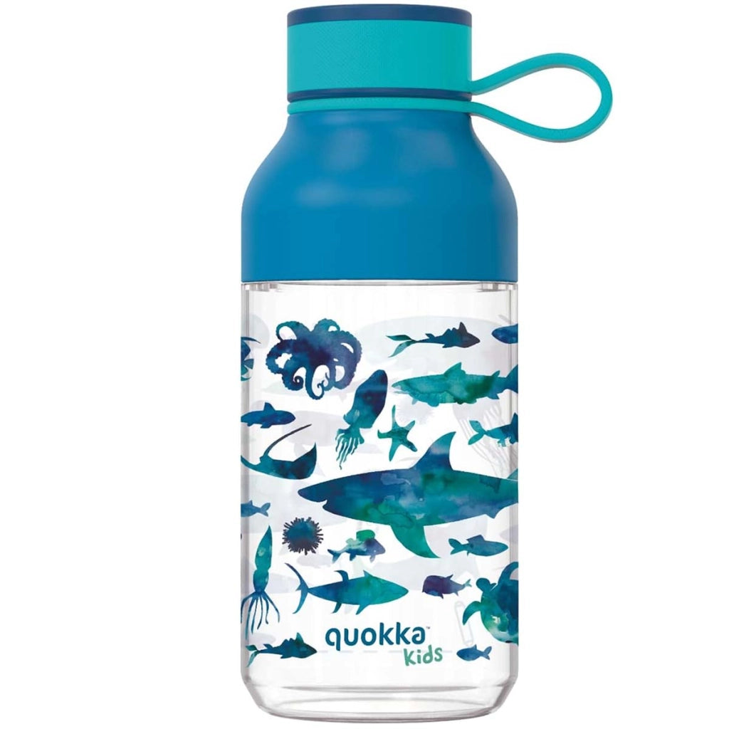 Borracca per Bambini 430ml Modello Ice Kids Motivo Animali Marini con Cinghia Blu Quokka