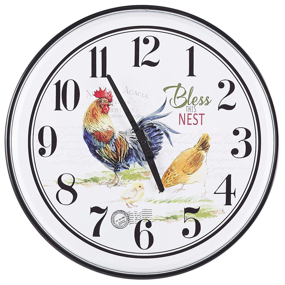 Orologio da parete in ferro Multicolore con quadrante aperto design country retrò rotondo 48 cm