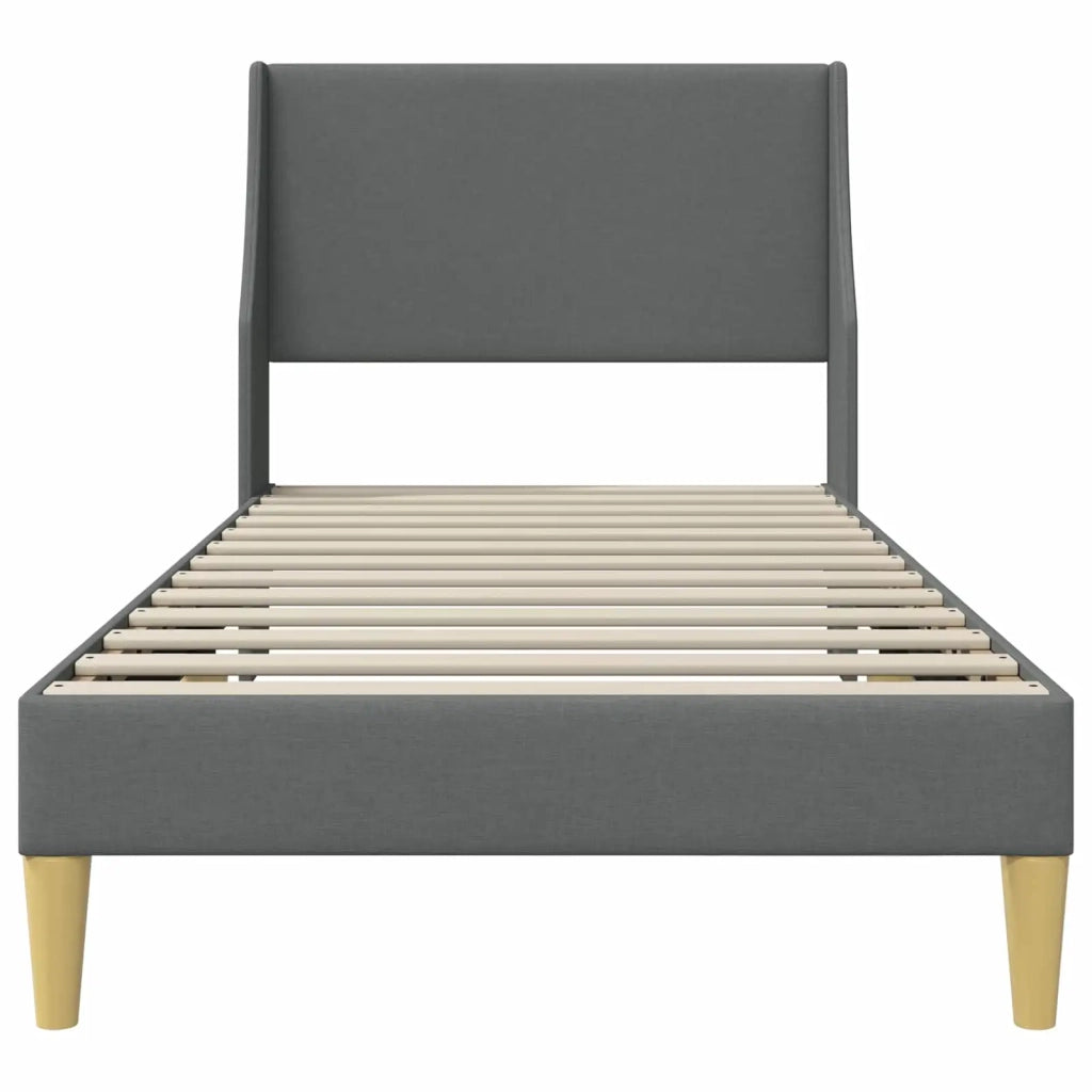 Struttura del letto Grigio scuro 90 x 200 cm Tessuto