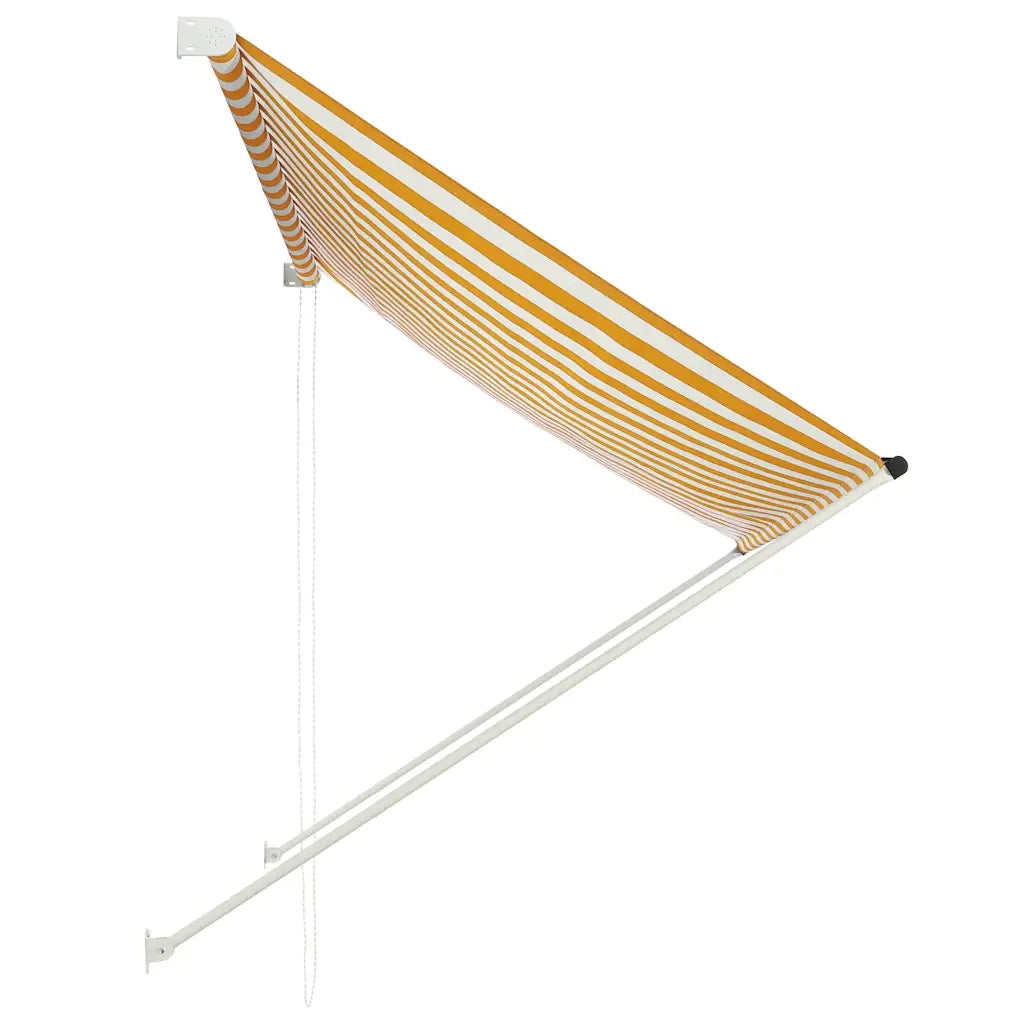 Tenda da Sole Retrattile 200x150 cm Giallo e Bianco 143753