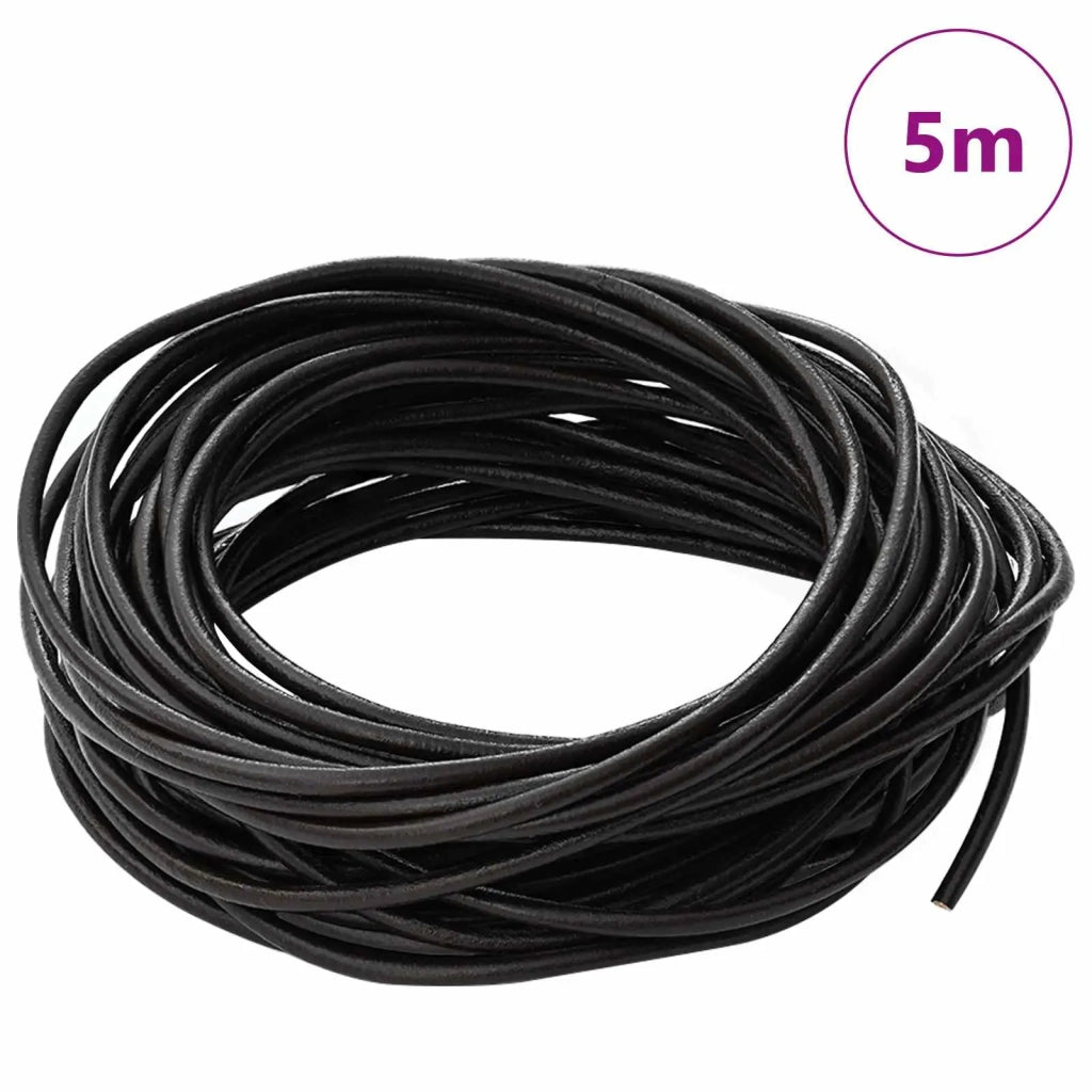 Cordino in Pelle Marrone Scuro ?3 mm x 5 m Pelle CFW6469406