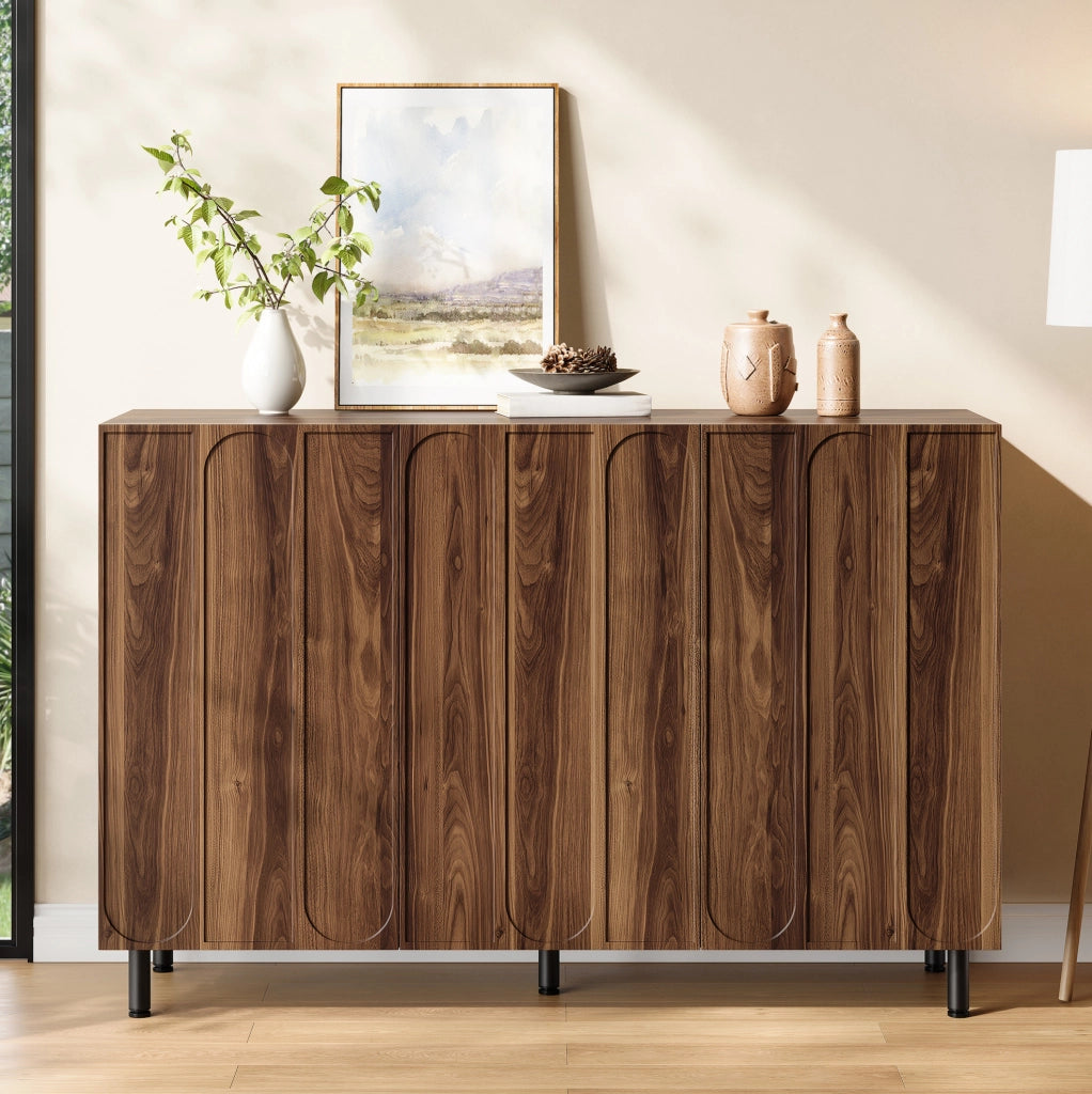 Sideboard multifunzione con 3 ante; 120x37x80 cm; colore noce