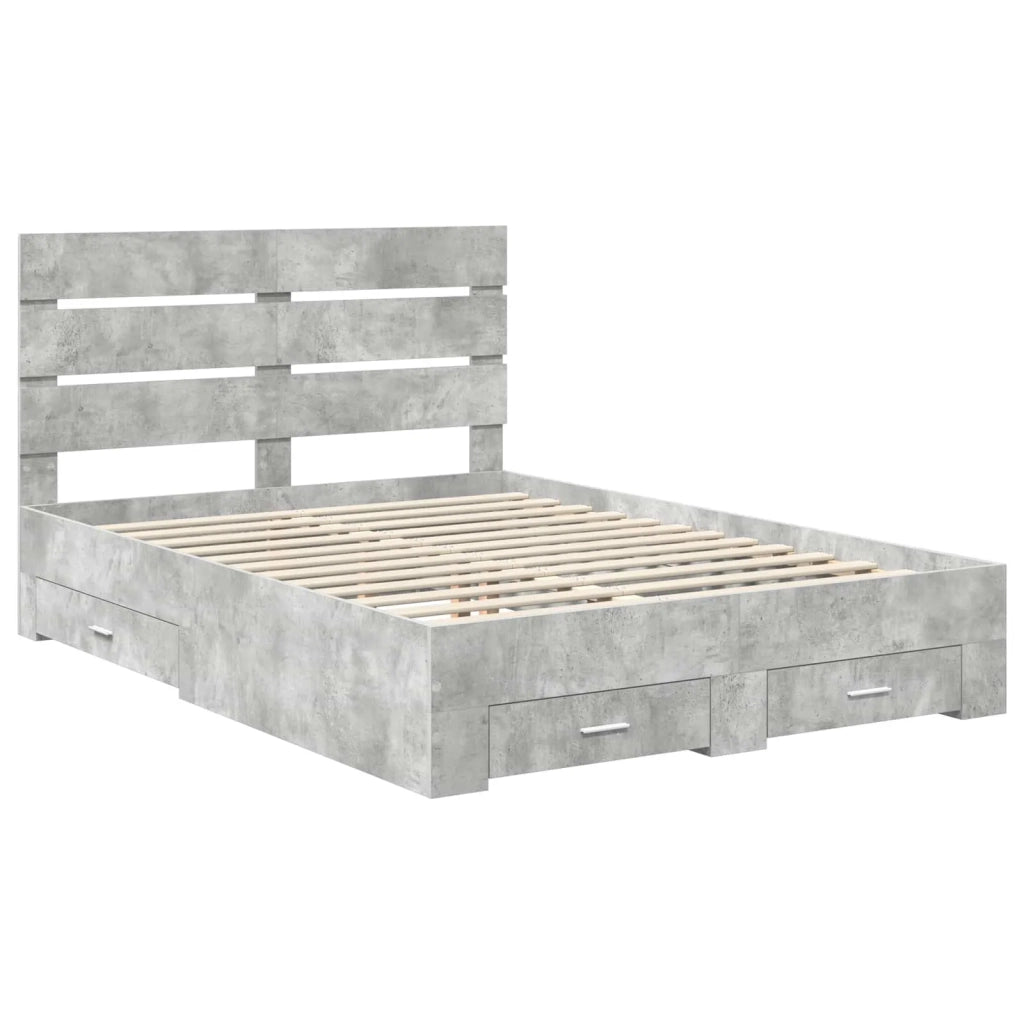 Struttura del letto con cassetto Grigio cemento 150 x 200 cm 3411961