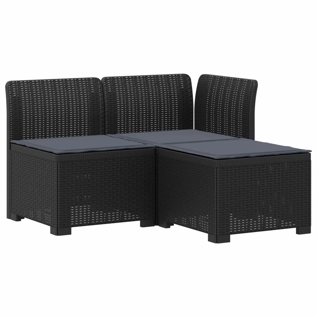 Divano da giardino 3 posti con cuscini in look rattan PP 8011891