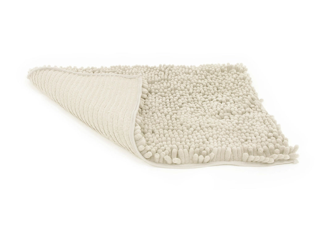 Tappeto Bagno Retro Gommato Antiscivolo Lavorazione Shaggy Modello Passatello - 60x120 - Beige