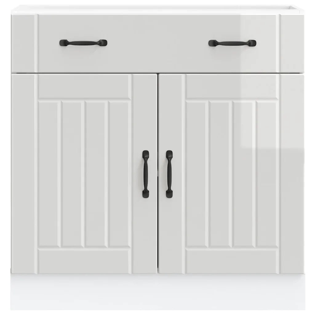 Base da Cucina-Mobile Base da Cucina Lucca Bianco Lucido in Legno Multistrato 944219