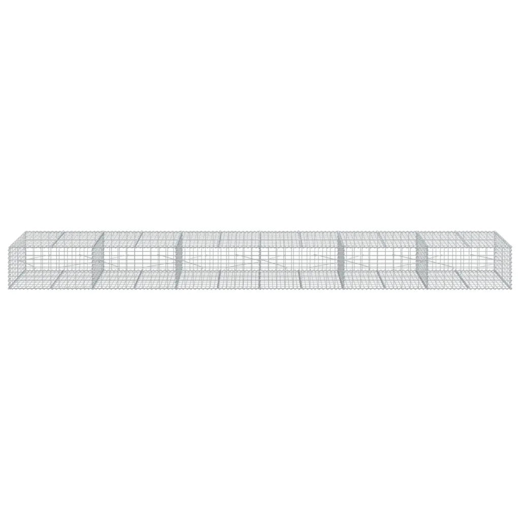 Cesto Gabbione con Copertura 600x100x50 cm in Ferro Zincato 3295183