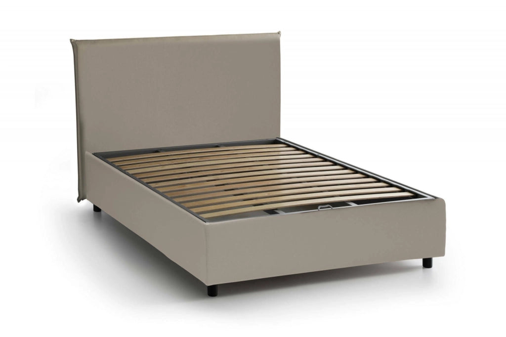 Re, Letto Piazza e Mezza Materasso Incluso Made in Italy, Grigio Tortora