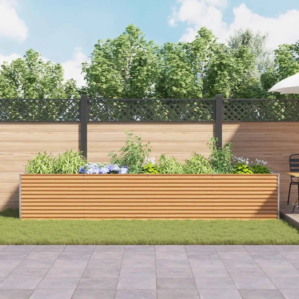 Fioriere | Cassetta per fiori | Letto rialzato da giardino 390 x 100 x 68 cm Acciaio zincato