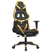 Sedia da Gaming | Sedia da e-sports con Poggiapiedi Nero e Oro in Similpelle