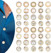 40 Broche Pinni con Perle e Strass per Donne - Spille Decorative per Abbigliamento e Accessori - Artigianato Fai da Te - Metallo.