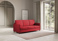 Divano 3 Posti 198x85x85 cm Karay in Tessuto Rosso