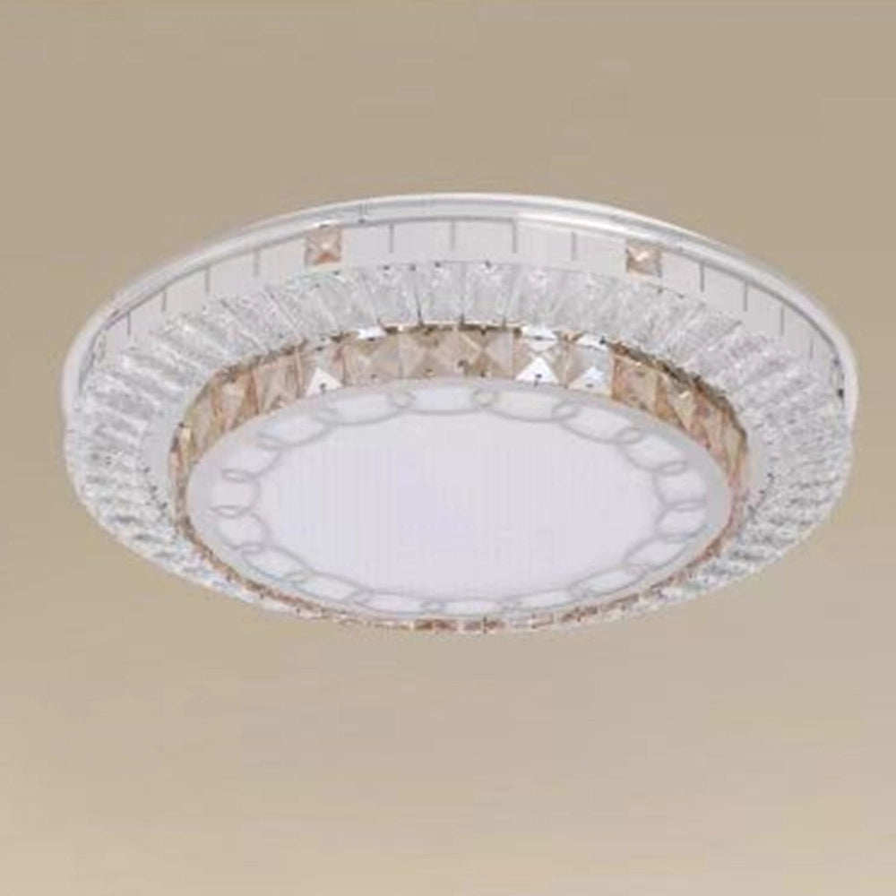 Trade Shop - Plafoniera Soffitto 45w ø40cm Led Design A Strati Cristalli Catena Luce Fredda 03531 -
