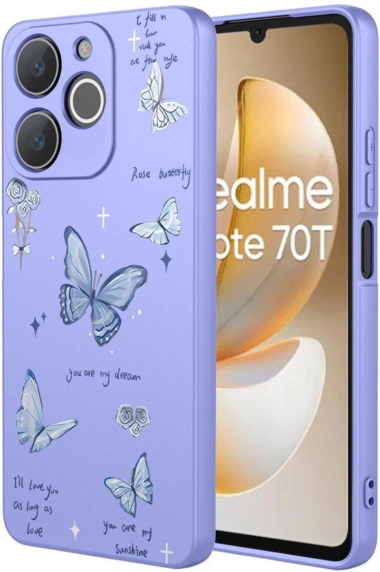 Coprioggetto Ultradurabile - Resistente allo Shock - TPU - Stile Elegante - Disegno Decorativo - Compatibile con Realme Note 70T 4G - Custodia per Telefono