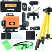 Livella Laser Rosfix Orange Tiger ROT12L – 12 Linee, Set con Treppiede 43-120cm, Occhiali Protettivi, Targa Verde