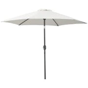Ombrellone da Giardino 2.6x2.4 m con Manovella e Testa Inclinabile, in Alluminio e Poliestere Beige e Nero