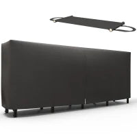 Portalegna da Interno ed Esterno in Metallo con Telo Porta Legna e Copertura, 240x36x99cm, Nero