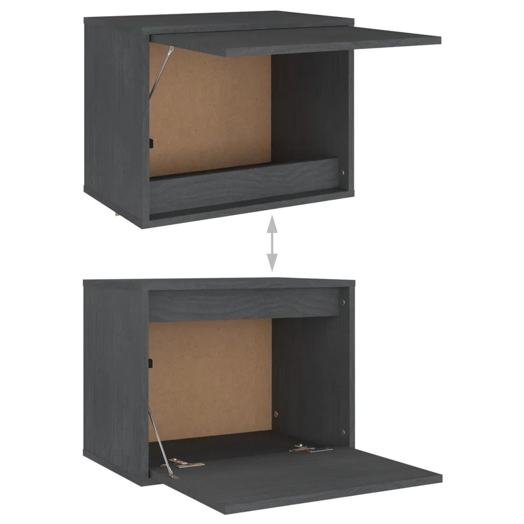 Mobili Porta TV 4 pz Grigi in Legno Massello di Pino 3100251