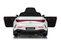 Macchina Elettrica per Bambini 12V Licenza Ufficiale Mercedes CLE53 Sedile in Pelle Bianco