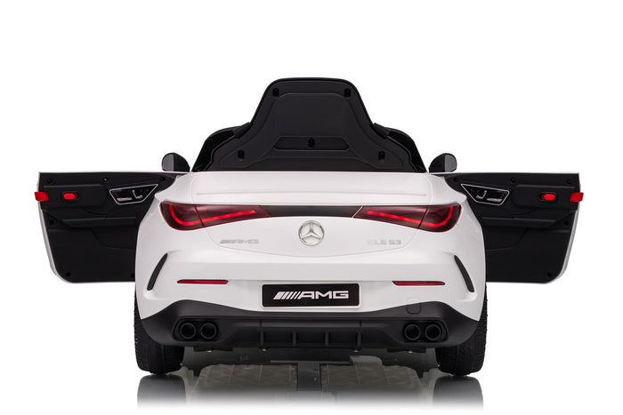 Macchina Elettrica per Bambini 12V Licenza Ufficiale Mercedes CLE53 Sedile in Pelle Bianco