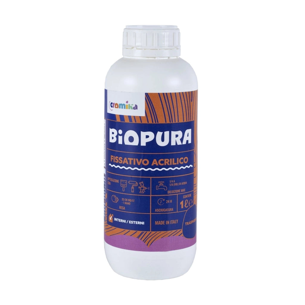 Fissativo isolante acrilico supporti assorbenti diluibile linea biopura cromika *** formato 1 lt, confezione 1
