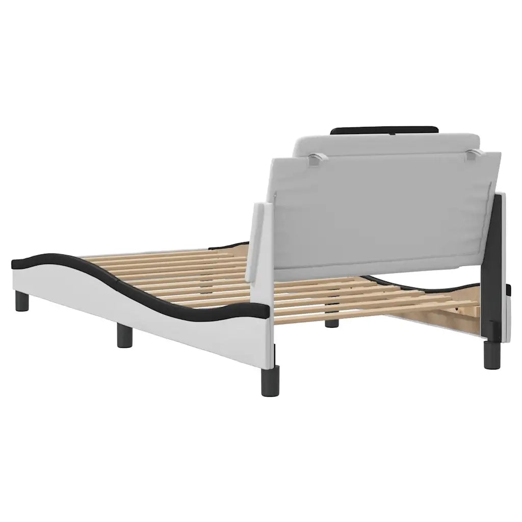 Giroletto Viana senza Materasso Nero e Bianco 100x200 cm in Similpelle 3208081